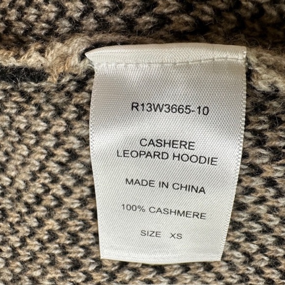 R13 Cashmere Hoodie Oversized Sweater Long Sleeve Leopard🌸 - Picture 14 of 16